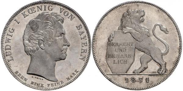 1 Талер Королевство Бавария (1806 - 1918) Серебро Людвиг I (король Баварии)(1786 – 1868)