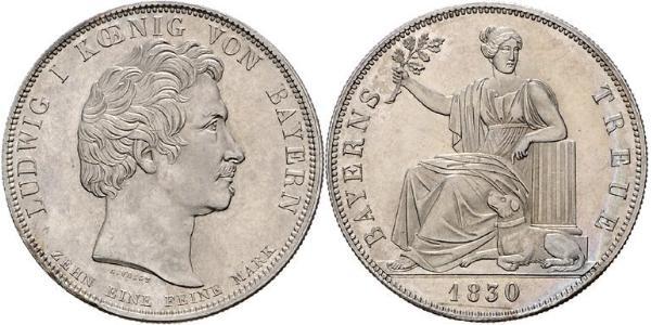 1 Талер Королевство Бавария (1806 - 1918) Серебро Людвиг I (король Баварии)(1786 – 1868)