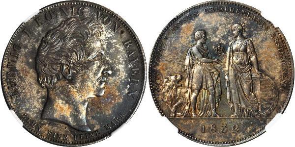 1 Талер Королевство Бавария (1806 - 1918) Серебро Людвиг I (король Баварии)(1786 – 1868)