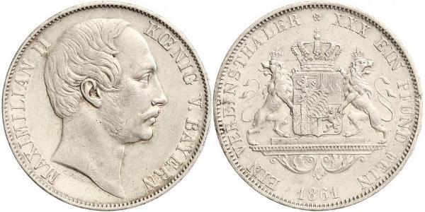 1 Талер Королевство Бавария (1806 - 1918) Серебро Максимилиан II (король Баварии)(1811 - 1864)