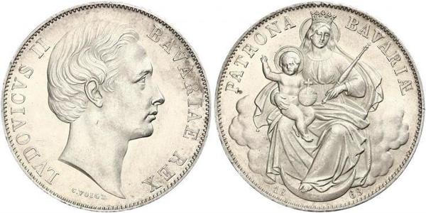 1 Талер Королевство Бавария (1806 - 1918) Серебро Людвиг II (король Баварии)(1845 – 1886)