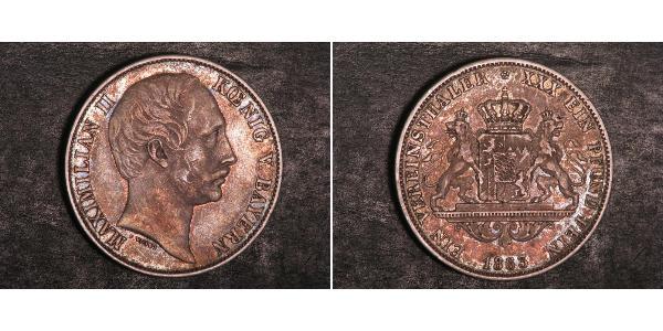 1 Талер Королевство Бавария (1806 - 1918) Серебро Максимилиан II (король Баварии)(1811 - 1864)