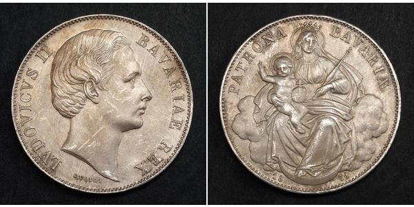 1 Талер Королевство Бавария (1806 - 1918) Серебро Людвиг II (король Баварии)(1845 – 1886)