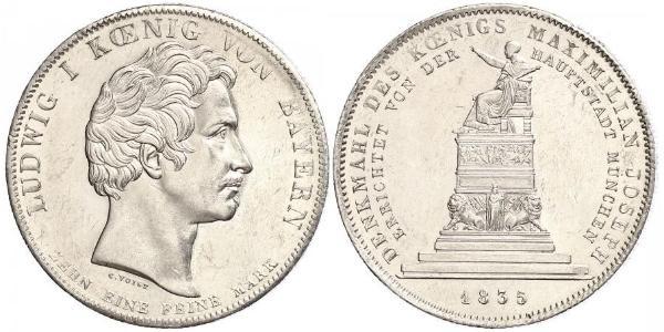 1 Талер Королевство Бавария (1806 - 1918) Серебро Людвиг I (король Баварии)(1786 – 1868)