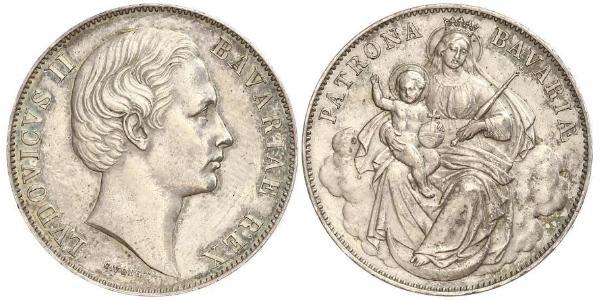 1 Талер Королевство Бавария (1806 - 1918) Серебро Людвиг II (король Баварии)(1845 – 1886)