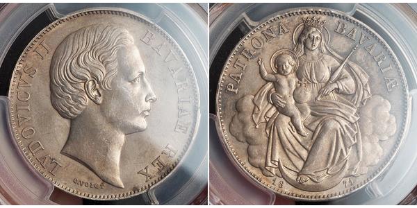 1 Талер Королевство Бавария (1806 - 1918) Серебро Людвиг II (король Баварии)(1845 – 1886)