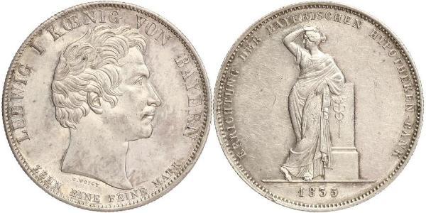 1 Талер Королевство Бавария (1806 - 1918) Серебро Людвиг I (король Баварии)(1786 – 1868)