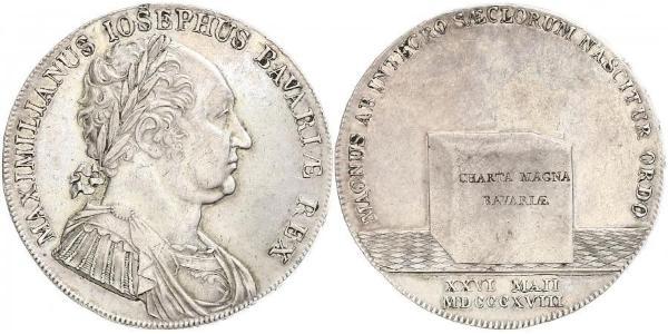 1 Талер Королевство Бавария (1806 - 1918) Серебро Максимилиан I (король Баварии) (1756 - 1825)
