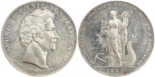 1 Талер Королевство Бавария (1806 - 1918) Серебро Людвиг I (король Баварии)(1786 – 1868)
