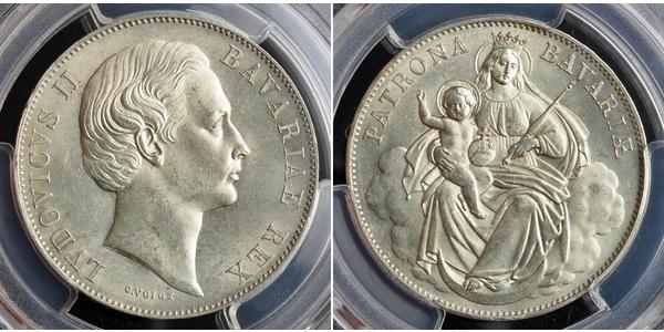 1 Талер Королевство Бавария (1806 - 1918) Серебро Людвиг II (король Баварии)(1845 – 1886)