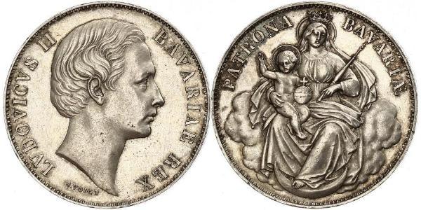 1 Талер Королевство Бавария (1806 - 1918) Серебро Людвиг II (король Баварии)(1845 – 1886)