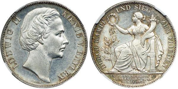 1 Талер Королевство Бавария (1806 - 1918) Серебро Людвиг II (король Баварии)(1845 – 1886)