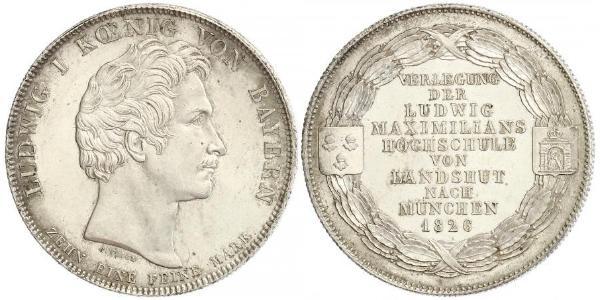 1 Талер Королевство Бавария (1806 - 1918) Серебро Людвиг I (король Баварии)(1786 – 1868)