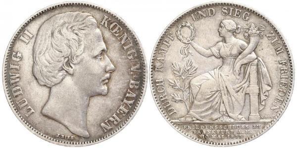 1 Талер Королевство Бавария (1806 - 1918) Серебро Людвиг II (король Баварии)(1845 – 1886)