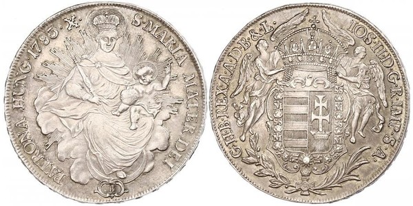 1 Талер Королевство Венгрия (1000-1918) Серебро Joseph II, Holy Roman Emperor  (1741 - 1790)