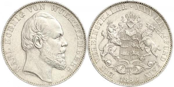 1 Талер Королевство Вюртемберг (1806-1918) Серебро Карл I (король Вюртемберга)