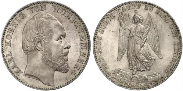 1 Талер Королевство Вюртемберг (1806-1918) Серебро Карл I (король Вюртемберга)
