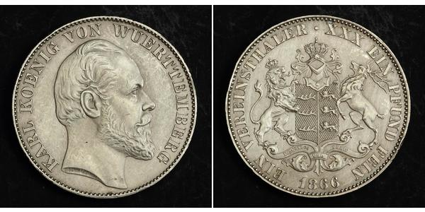 1 Талер Королевство Вюртемберг (1806-1918) Серебро Карл I (король Вюртемберга)