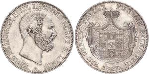1 Талер Липпе-Детмольд (1123 - 1918) Серебро Leopold III, Prince of Lippe