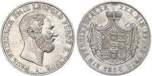 1 Талер Липпе-Детмольд (1123 - 1918) Серебро Leopold III, Prince of Lippe
