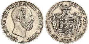 1 Талер Липпе-Детмольд (1123 - 1918) Серебро Leopold III, Prince of Lippe
