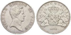 1 Талер Нассау (герцогство) (1806 - 1866) Серебро Вильгельм I (герцог Нассау)