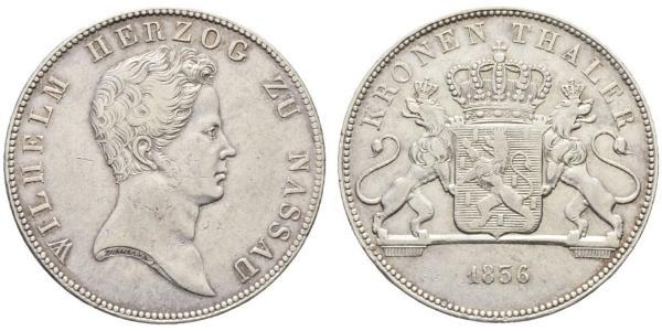 1 Талер Нассау (герцогство) (1806 - 1866) Серебро Вильгельм I (герцог Нассау)