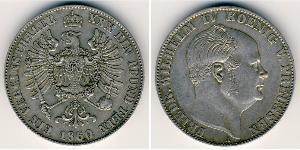1 Талер Пруссия (королевство) (1701-1918) Серебро Фридрих Вильгельм IV (1795 - 1861)