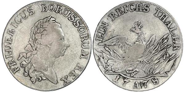 1 Талер Пруссия (королевство) (1701-1918) Серебро Фридрих II (король Пруссии) (1712 – 1786)