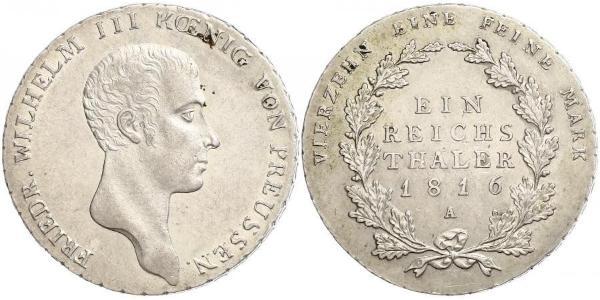 1 Талер Пруссия (королевство) (1701-1918) Серебро Фридрих Вильгельм III, король Пруссии (1770 -1840)
