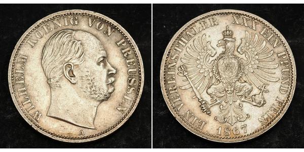 1 Талер Пруссия (королевство) (1701-1918) Серебро Wilhelm I, German Emperor (1797-1888)