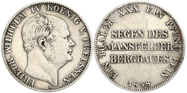 1 Талер Пруссия (королевство) (1701-1918) Серебро Фридрих Вильгельм IV (1795 - 1861)