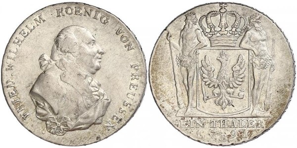 1 Талер Пруссия (королевство) (1701-1918) Серебро Фридрих Вильгельм II