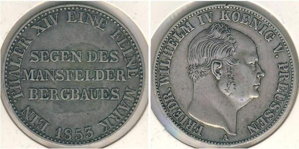 1 Талер Пруссия (королевство) (1701-1918) Серебро Фридрих Вильгельм IV (1795 - 1861)