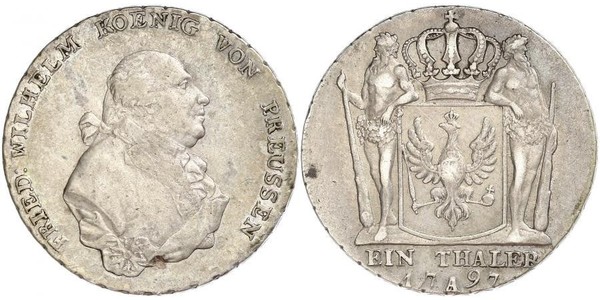 1 Талер Пруссия (королевство) (1701-1918) Серебро Фридрих Вильгельм II