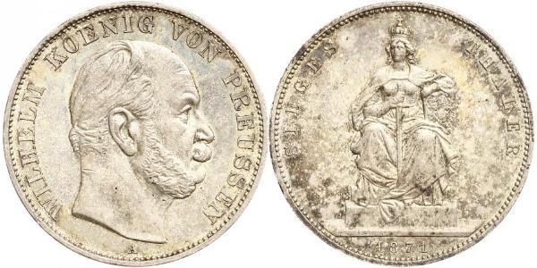 1 Талер Пруссия (королевство) (1701-1918) Серебро Wilhelm I, German Emperor (1797-1888)