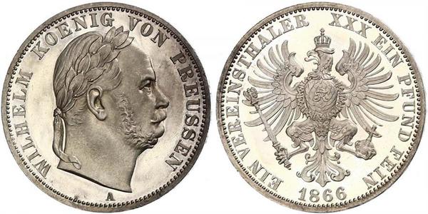 1 Талер Пруссия (королевство) (1701-1918) Серебро Wilhelm I, German Emperor (1797-1888)