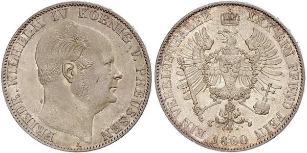 1 Талер Пруссия (королевство) (1701-1918) Серебро Фридрих Вильгельм IV (1795 - 1861)