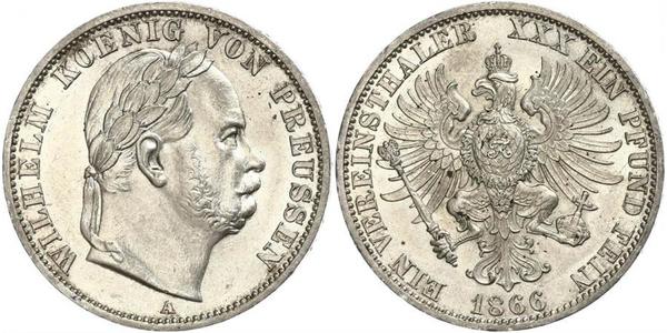 1 Талер Пруссия (королевство) (1701-1918) Серебро Wilhelm I, German Emperor (1797-1888)