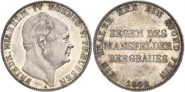 1 Талер Пруссия (королевство) (1701-1918) Серебро Фридрих Вильгельм IV (1795 - 1861)