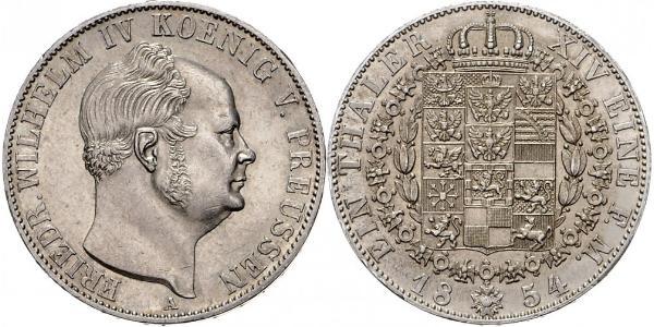 1 Талер Пруссия (королевство) (1701-1918) Серебро Фридрих Вильгельм IV (1795 - 1861)