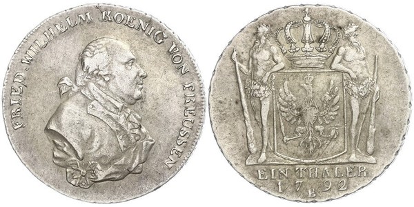 1 Талер Пруссия (королевство) (1701-1918) Серебро Фридрих Вильгельм II