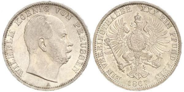1 Талер Пруссия (королевство) (1701-1918) Серебро Wilhelm I, German Emperor (1797-1888)