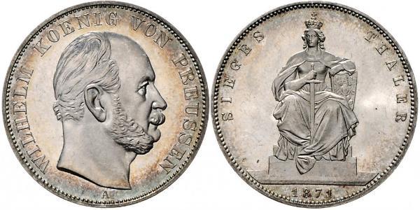 1 Талер Пруссия (королевство) (1701-1918) Серебро Wilhelm I, German Emperor (1797-1888)