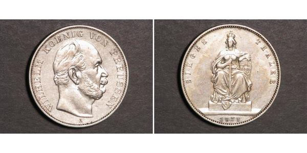1 Талер Пруссия (королевство) (1701-1918) Серебро Wilhelm I, German Emperor (1797-1888)