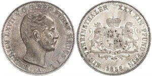 1 Талер Рейсс (старшей линии) (1778 - 1918) Серебро Heinrich LXVII, Prince Reuss Younger Line