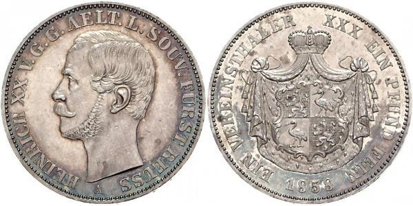 1 Талер Рейсс (старшей линии) (1778 - 1918) Серебро Heinrich XX, Prince Reuss of Greiz