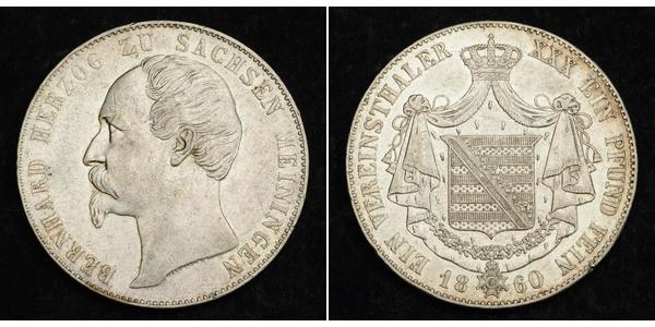 1 Талер Саксен-Мейнинген (1680 - 1918) Серебро Бернгард II (герцог Саксен-Мейнингена)