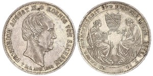 1 Талер Саксония (королевство) (1806 - 1918) Серебро Фридрих Август II (король Саксонии)