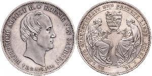 1 Талер Саксония (королевство) (1806 - 1918) Серебро Фридрих Август II (король Саксонии)